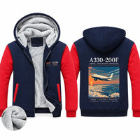 Thumbnail for Airbus A330-200F Zipped Sweatshirts - Poster - Navy & Red