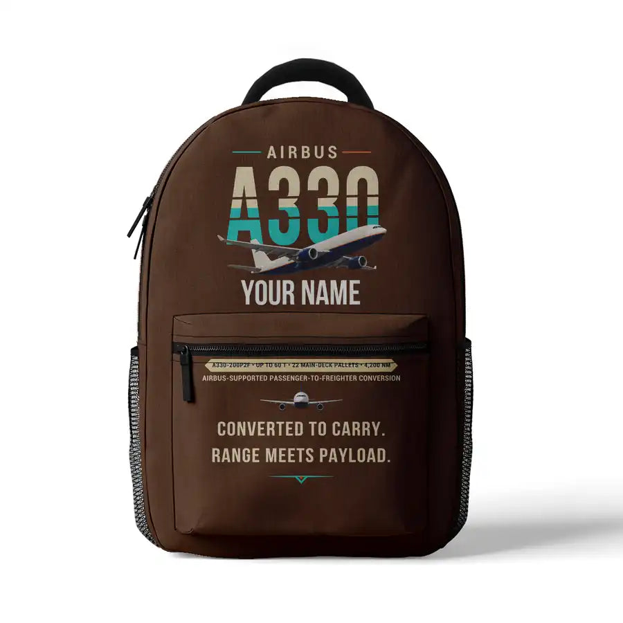 Airbus A330-200P2F - 3D Backpack - Original + Name - Brown