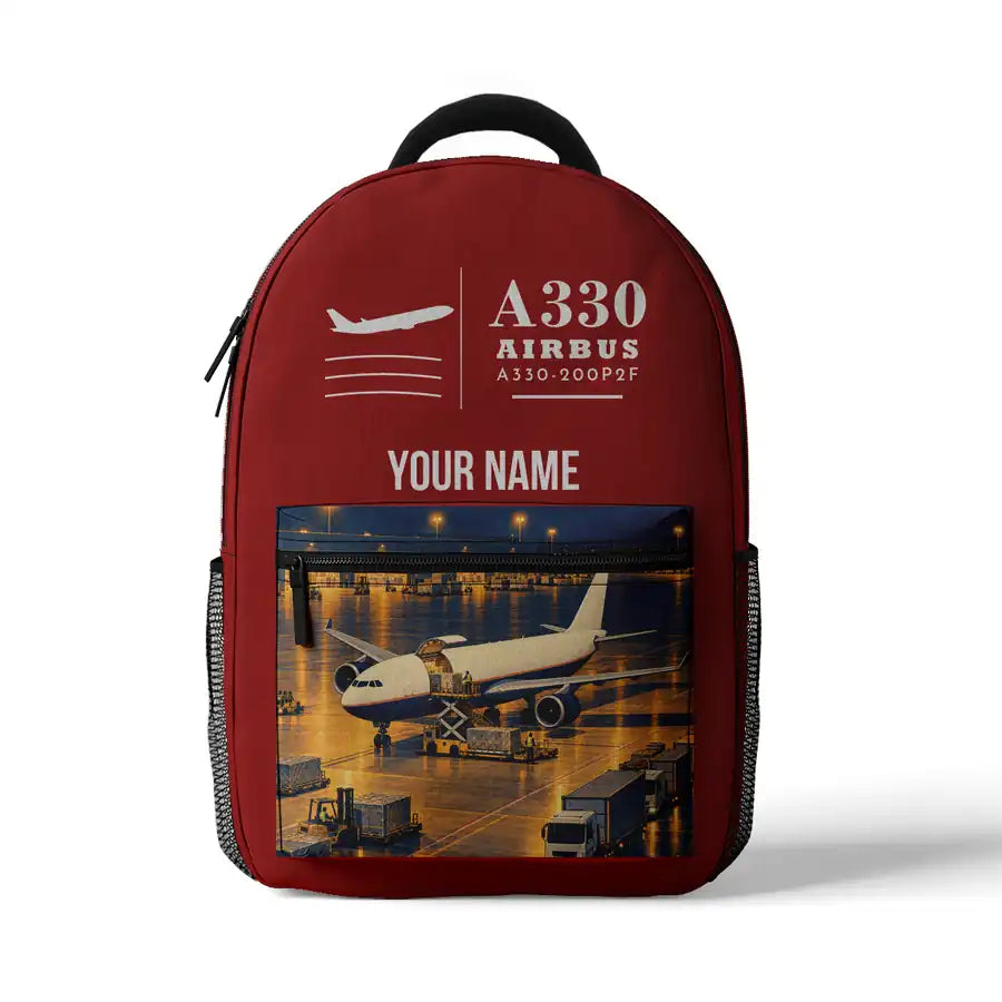 Airbus A330-200P2F - 3D Backpack - Red + Name