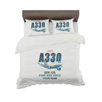 Thumbnail for Airbus A330-200P2F - Cartoon + Name - Bedding Set - White