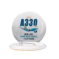 Thumbnail for Airbus A330-200P2F - Cartoon + Name - Pin - White
