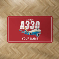Thumbnail for Airbus A330-200P2F - Cartoon + Name - Rectangle Carpet - Red