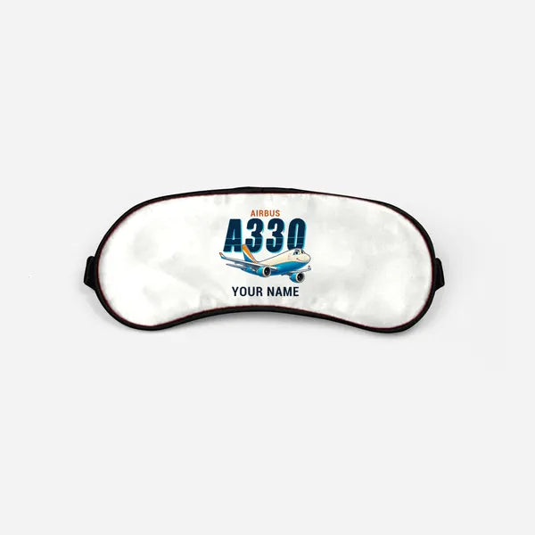 Airbus A330-200P2F - Cartoon + Name - Sleep Mask - White