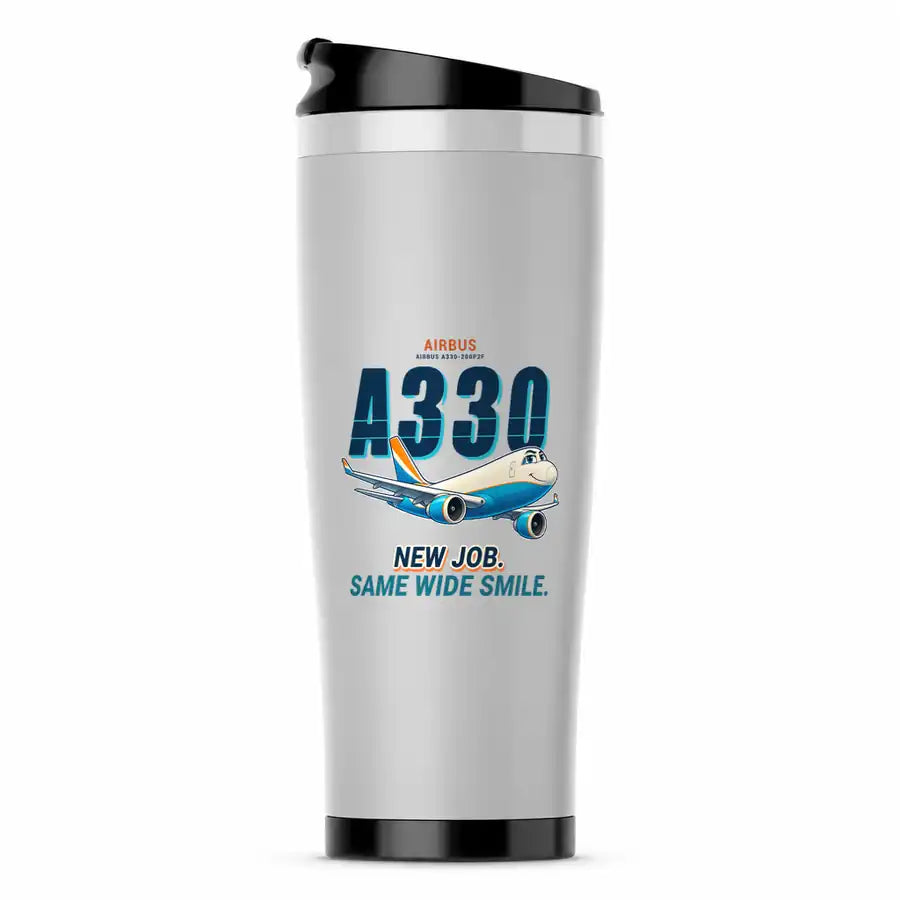 Airbus A330-200P2F - Cartoon - Stainless Steel (No Holder) - Light Gray