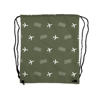 Thumbnail for Airbus A330-200P2F - Drawstring Bag - 3D Pattern - Green Army