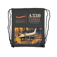 Thumbnail for Airbus A330-200P2F - Drawstring Bag - Classic - Gray