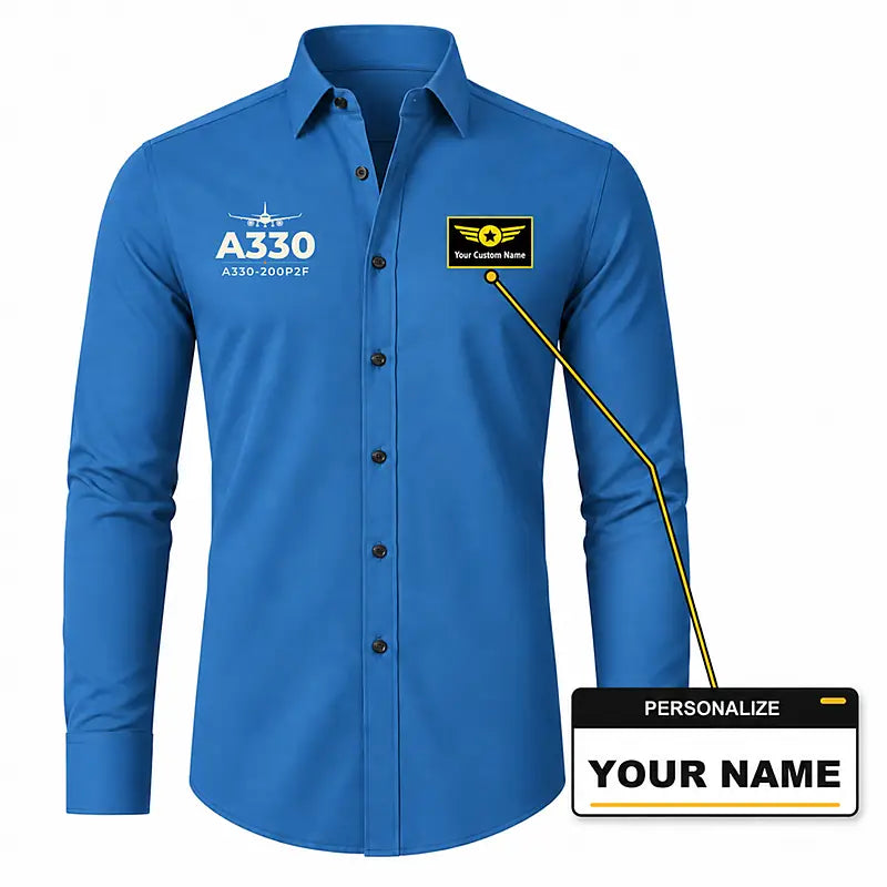 Airbus A330-200P2F - Long Sleeve Shirt - Heritage - Blue + NAME