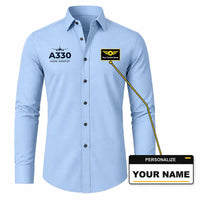Thumbnail for Airbus A330-200P2F - Long Sleeve Shirt - Heritage - Light Blue + NAME