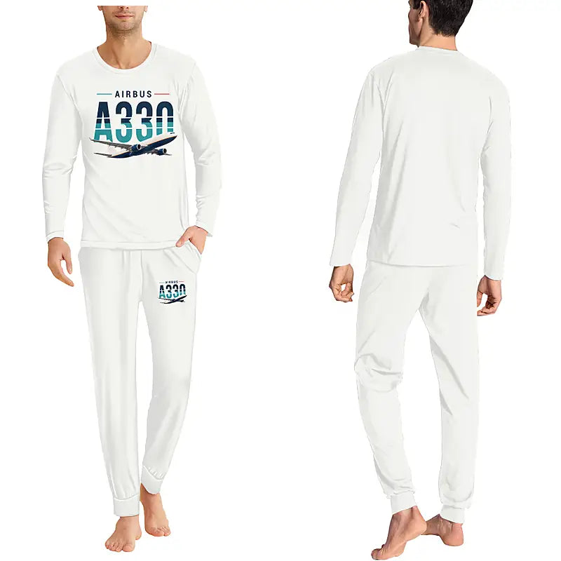 Airbus A330-200P2F - Men Pajamas - Original Chest - White