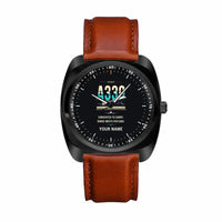 Thumbnail for Airbus A330-200P2F - Original + Name - Luxury Cushion - Black and Dark Brown Strap