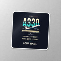Thumbnail for Airbus A330-200P2F - Original + Name - Square Sticker - Close-up