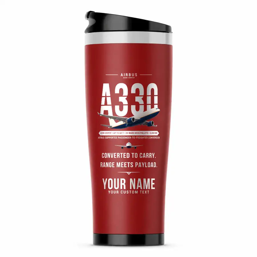 Airbus A330-200P2F - Original + Name - Stainless Steel (No Holder) - Red