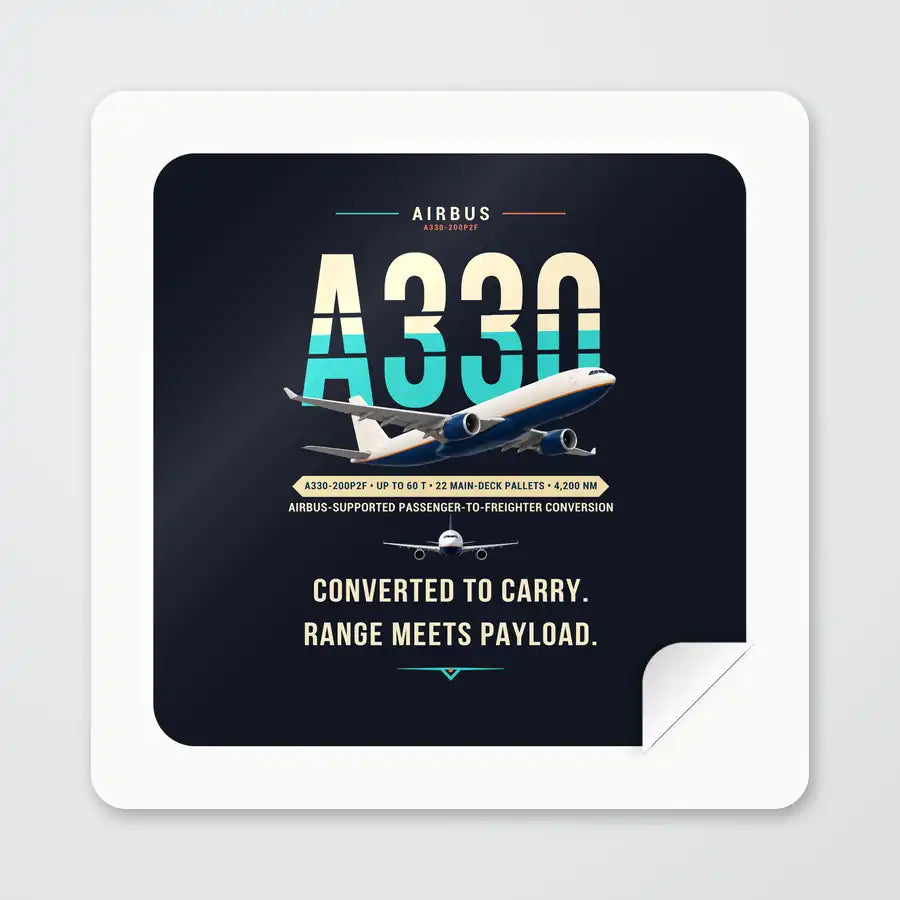 Airbus A330-200P2F - Original - Square Sticker - Peel