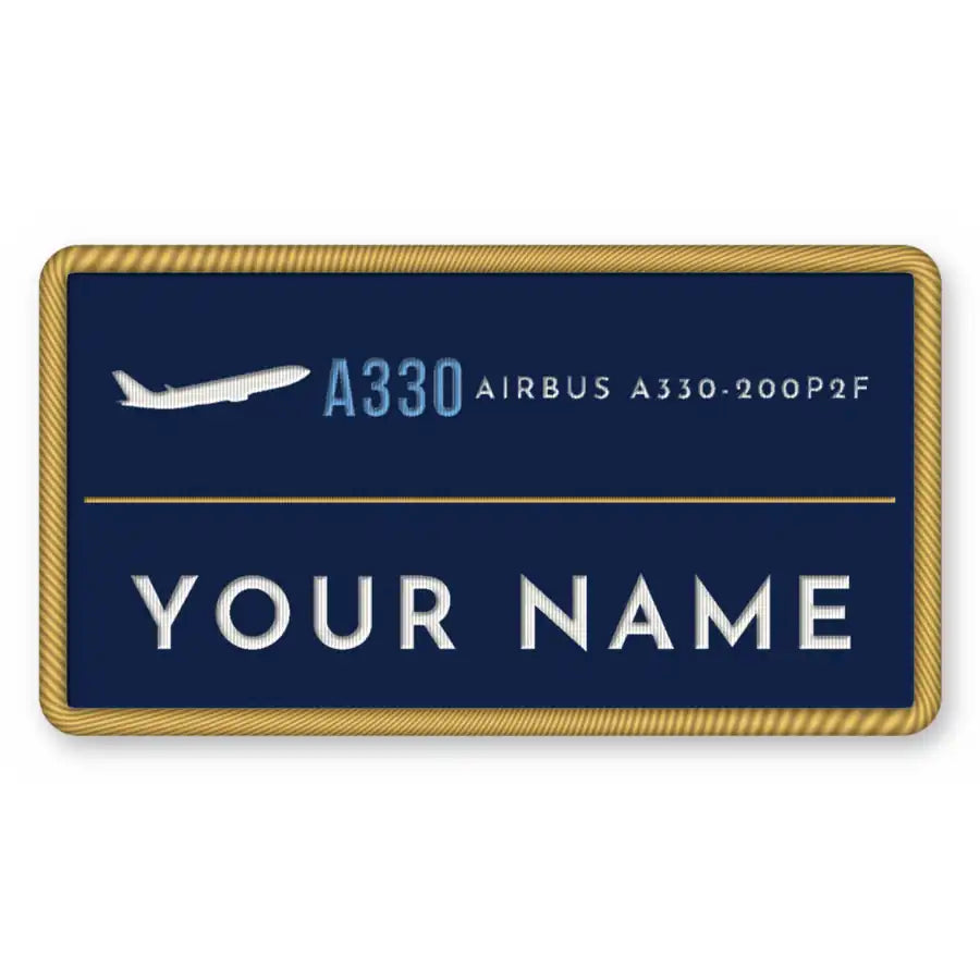 Airbus A330-200P2F Patches - Rectangle + Name - Navy Sky
