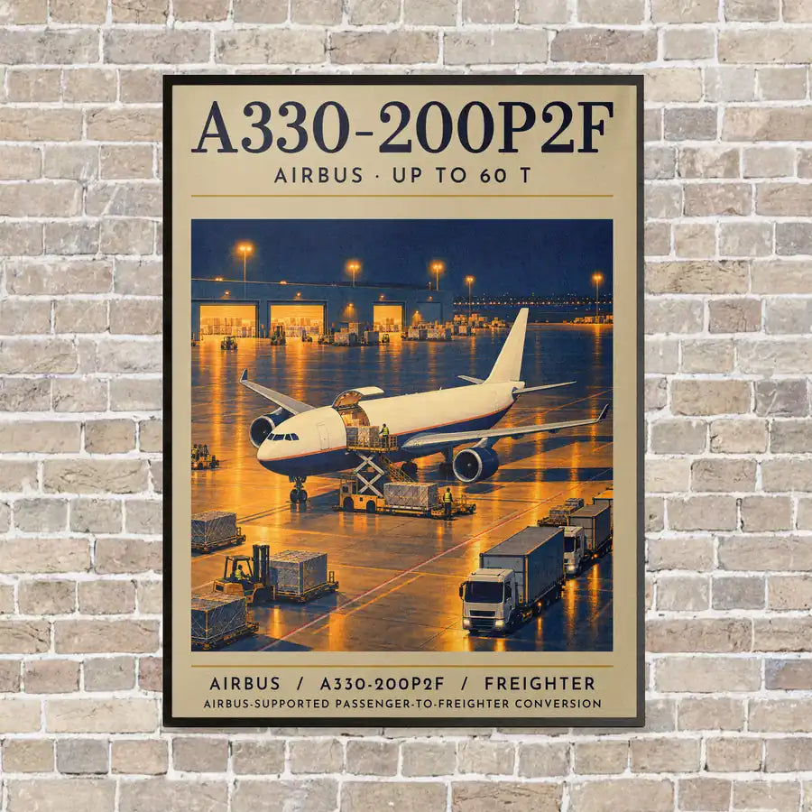 Airbus A330-200P2F - Poster - Canvas Framed - Beige