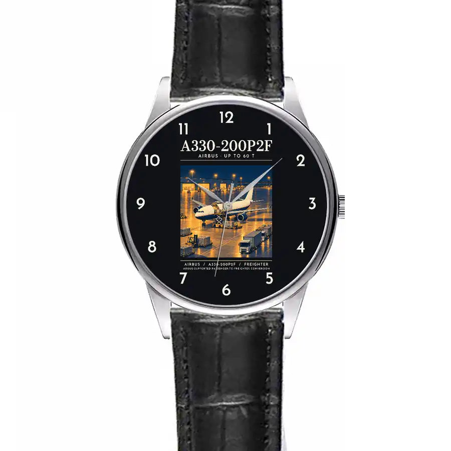 Airbus A330-200P2F - Poster - Leather Strap - Striped Black Leather Strap