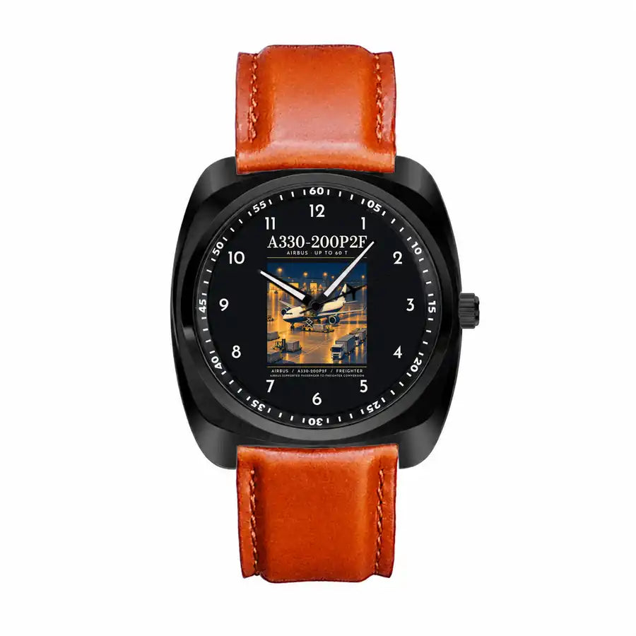 Airbus A330-200P2F - Poster - Luxury Cushion - Black and Light Brown Strap