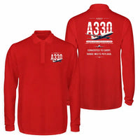 Thumbnail for Airbus A330-200P2F Premium Polo T-Shirts - Original - Long Sleeve - Red