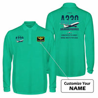 Thumbnail for Airbus A330-200P2F Premium Polo T-Shirts - Original + Name - Long Sleeve - Green
