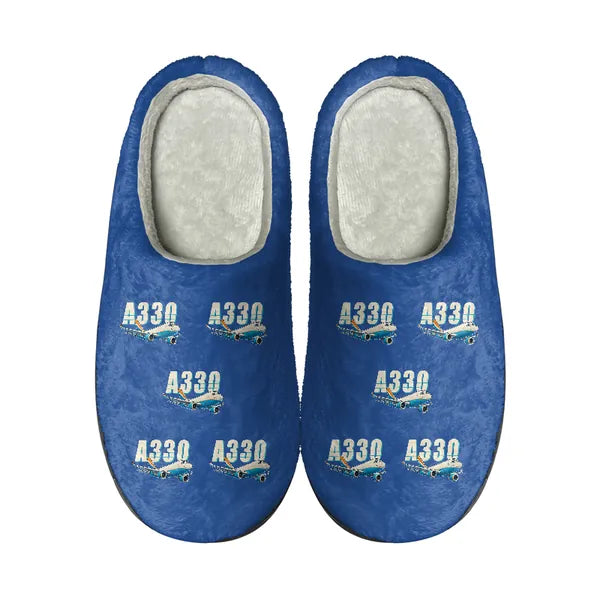 Airbus A330-200P2F - Slippers - Cotton - Cartoon Pattern - Blue