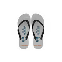 Thumbnail for Airbus A330-200P2F - Slippers - Flip Flops - Cartoon + Name - Light Gray