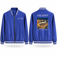 Thumbnail for Airbus A330-200P2F Stylish Jackets - Baseball Collar - Poster - Royal Blue