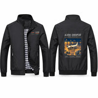 Thumbnail for Airbus A330-200P2F Stylish Jackets - Stand Collar - Poster - Black