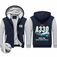 Thumbnail for Airbus A330-200P2F Zipped Sweatshirts - Cartoon - Navy & Gray