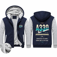Thumbnail for Airbus A330-200P2F Zipped Sweatshirts - Original - Navy & Gray