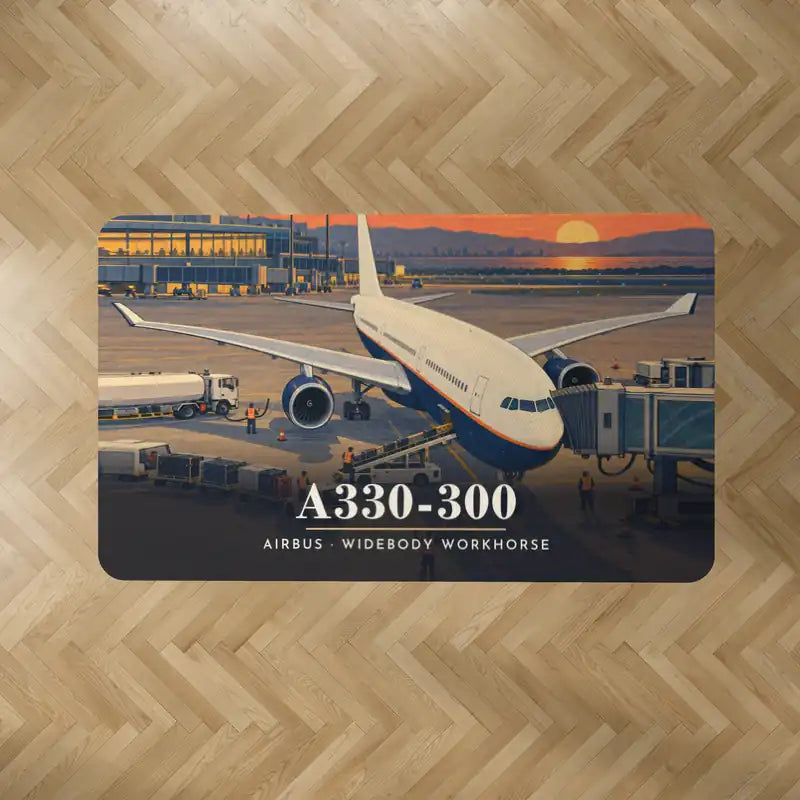 Airbus A330-300 - 3D - Rectangle Carpet - Full Print