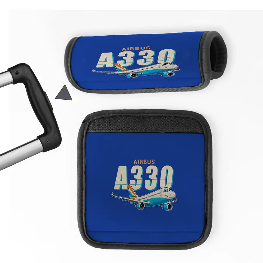 Airbus A330-300 - Cartoon - Luggage Handle Cover - Blue