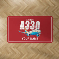 Thumbnail for Airbus A330-300 - Cartoon + Name - Rectangle Carpet - Red