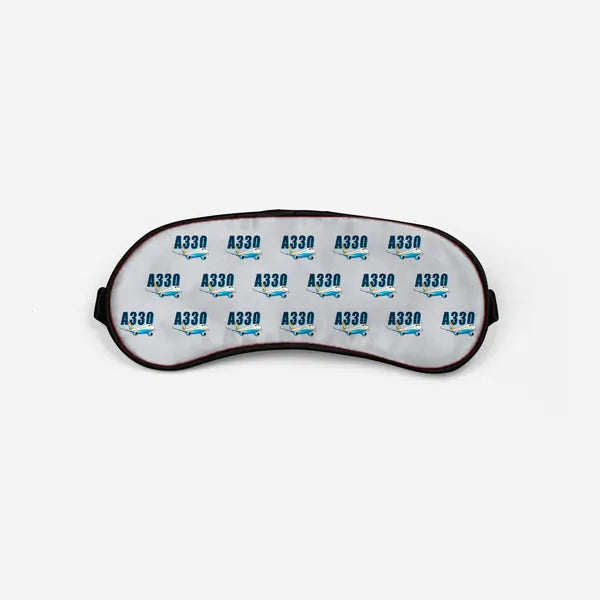 Airbus A330-300 - Cartoon Pattern - Sleep Mask - Light Gray