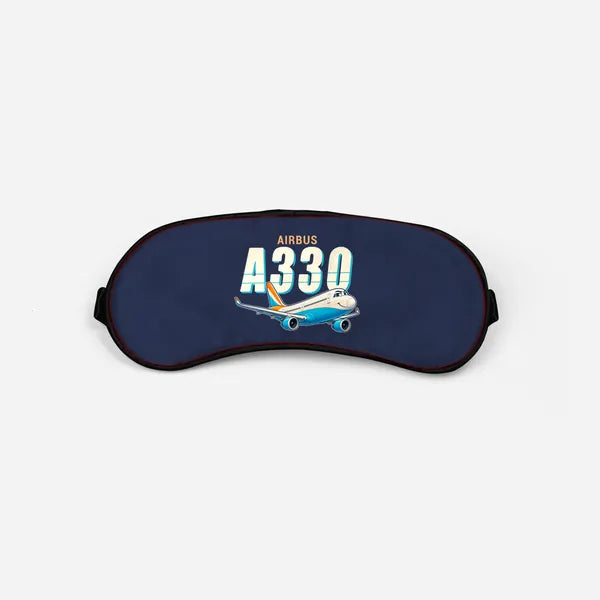Airbus A330-300 - Cartoon - Sleep Mask - Navy Blue