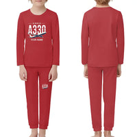 Thumbnail for Airbus A330-300 - Children Pajamas - Original Chest + Name - Red