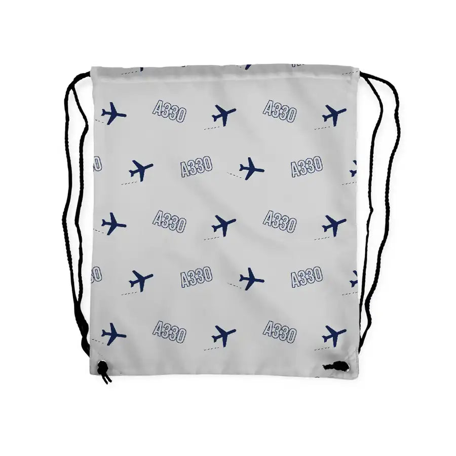 Airbus A330-300 - Drawstring Bag - 3D Pattern - Light Gray