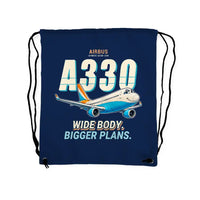 Thumbnail for Airbus A330-300 - Drawstring Bag - Cartoon - Dark Blue