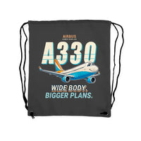 Thumbnail for Airbus A330-300 - Drawstring Bag - Cartoon - Gray
