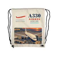 Thumbnail for Airbus A330-300 - Drawstring Bag - Classic - Beige