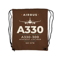 Thumbnail for Airbus A330-300 - Drawstring Bag - Heritage - Brown