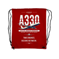 Thumbnail for Airbus A330-300 - Drawstring Bag - Original - Red