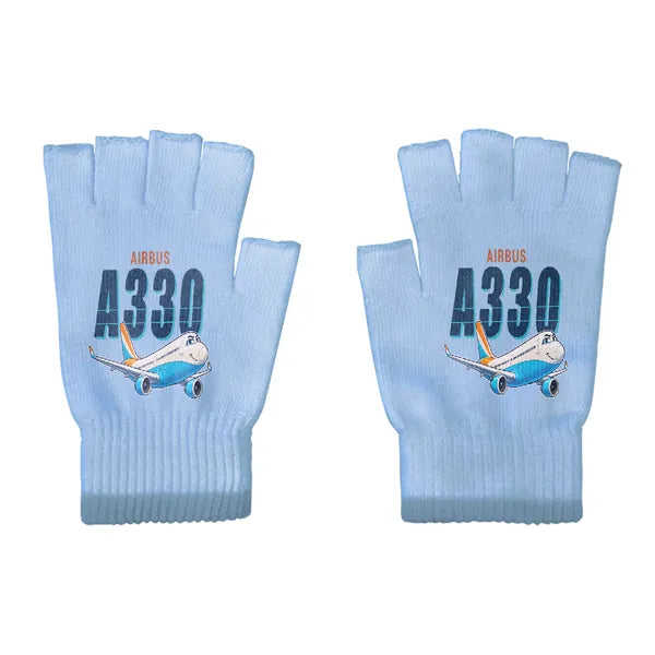 Airbus A330-300 - Gloves - Cut - Cartoon - Light Blue