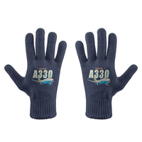 Thumbnail for Airbus A330-300 - Gloves - Full - Cartoon - Navy Blue