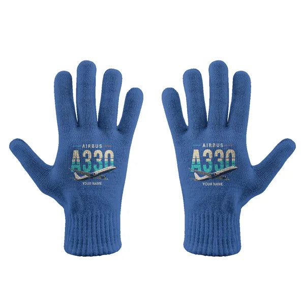 Airbus A330-300 - Gloves - Full - Original + Name - Blue