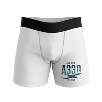 Thumbnail for Airbus A330-300 - Men Boxers - Original + Name - White