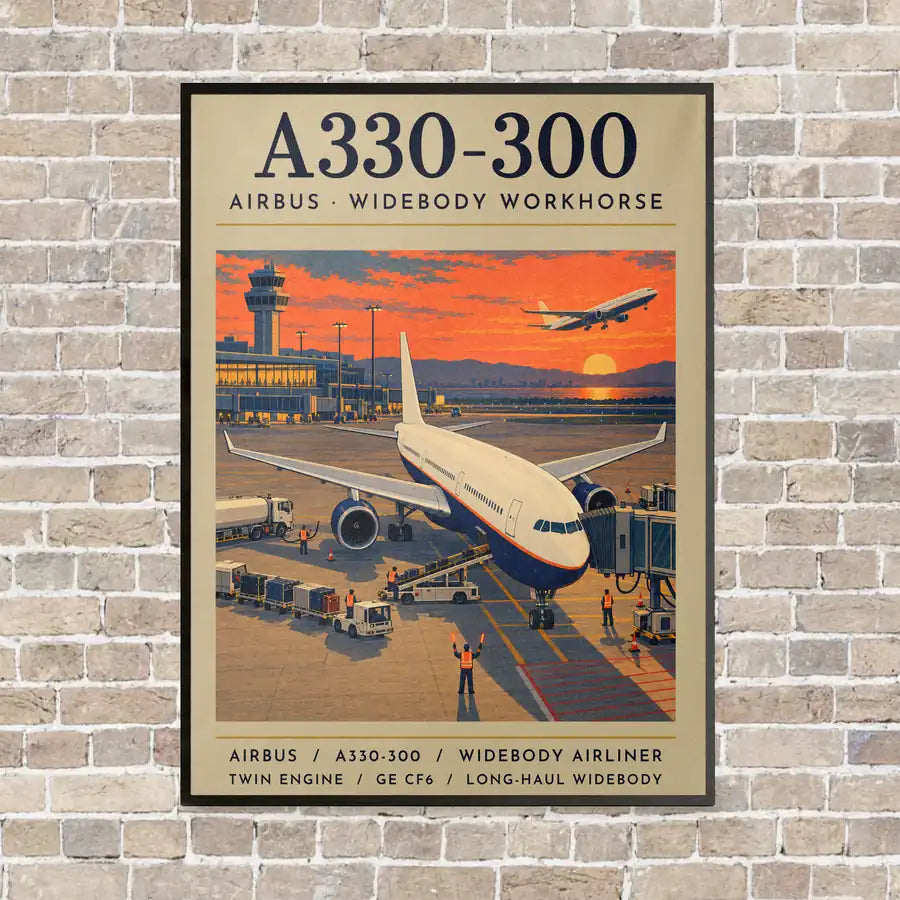 Airbus A330-300 - Poster - Canvas Framed - Beige