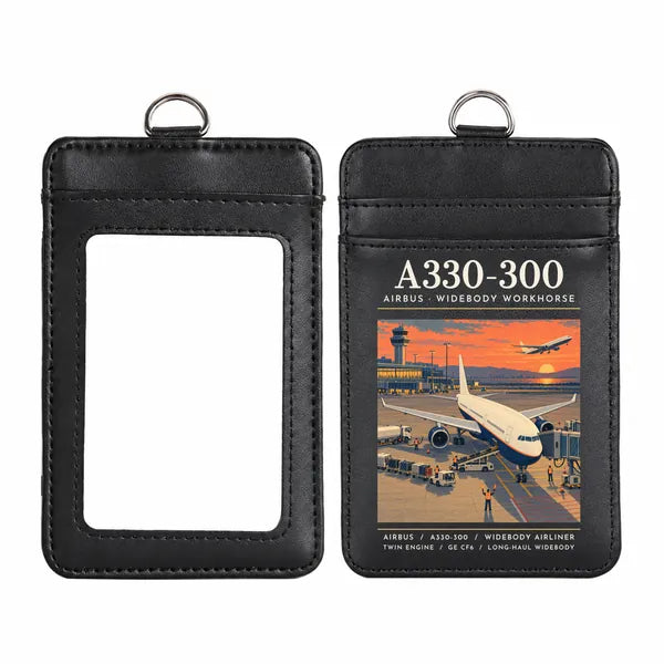 Airbus A330-300 - Poster - ID Card Holder - Black
