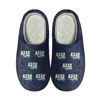 Thumbnail for Airbus A330-300 - Slippers - Cotton - Cartoon Pattern - Navy Blue