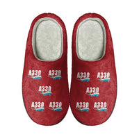 Thumbnail for Airbus A330-300 - Slippers - Cotton - Cartoon Pattern - Red