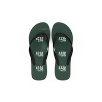 Thumbnail for Airbus A330-300 - Slippers - Flip Flops - Cartoon Pattern - Dark Green